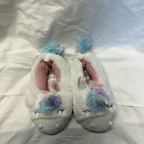 Carter's Pink and White Plush Slippers - Picture 2 of 8